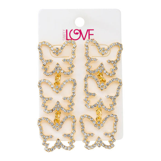 Ladies Butterfly Drop Earrings - LSE-015