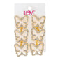 Ladies Butterfly Drop Earrings - LSE-015