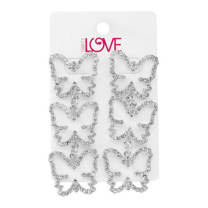 Ladies Butterfly Drop Earrings - LSE-015