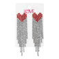 Ladies Heart Tassle Earrings - LSE-018