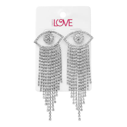 Ladies Evil Eye Tassle Earrings - LSE-019
