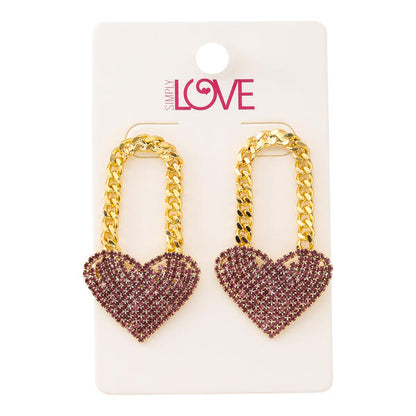 Ladies Heart Statement Earrings - LSE-028