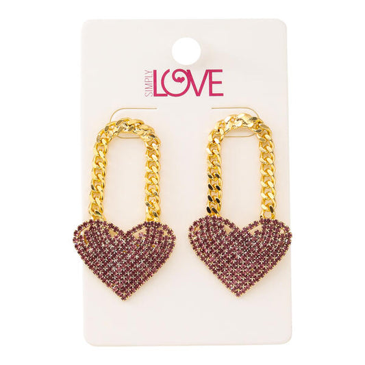 Ladies Heart Statement Earrings - LSE-028