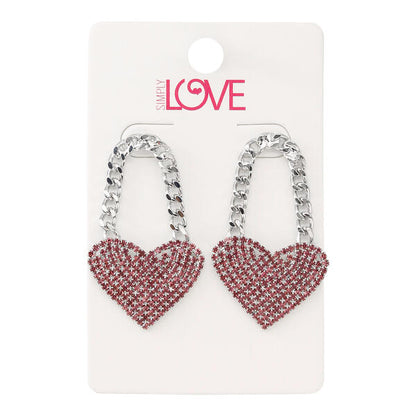 Ladies Heart Statement Earrings - LSE-028