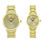 His and Her Matching Metal Band Watch Set - MSHH4904-MB