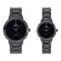 His and Her Matching Metal Band Watch Set - MSHH4904-MB