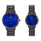 His and Her Matching Metal Band Watch Set - MSHH4904-MB