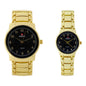 His and Her Matching Metal Band Watch Set - MSHH6504-MB