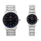 His and Her Matching Metal Band Watch Set - MSHH6504-MB