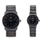 His and Her Matching Metal Band Watch Set - MSHH6504-MB