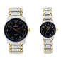His and Her Matching Metal Band Watch Set - MSHH6504-MB