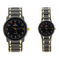His and Her Matching Metal Band Watch Set - MSHH6504-MB