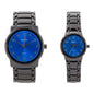 His and Her Matching Metal Band Watch Set - MSHH6504-MB
