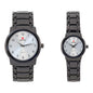 His and Her Matching Metal Band Watch Set - MSHH6504-MB