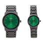 His and Her Matching Metal Band Watch Set - MSHH6504-MB