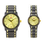 His and Her Matching Metal Band Watch Set - MSHH6504-MB