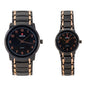 His and Her Matching Metal Band Watch Set - MSHH6504-MB