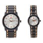 His and Her Matching Metal Band Watch Set - MSHH6504-MB