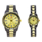 His and Her Matching Metal Band Watch Set - MSHH6885-MB