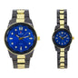 His and Her Matching Metal Band Watch Set - MSHH6885-MB