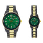 His and Her Matching Metal Band Watch Set - MSHH6885-MB