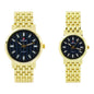 His and Her Matching Metal Band Watch Set - MSHH8494-MB