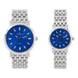 His and Her Matching Metal Band Watch Set - MSHH8494-MB