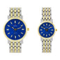 His and Her Matching Metal Band Watch Set - MSHH8494-MB