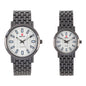 His and Her Matching Metal Band Watch Set - MSHH8494-MB