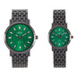 His and Her Matching Metal Band Watch Set - MSHH8494-MB