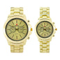 His and Her Matching Metal Band Watch Set - MSHH9357-MB