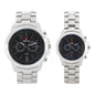 His and Her Matching Metal Band Watch Set - MSHH9357-MB