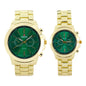 His and Her Matching Metal Band Watch Set - MSHH9357-MB