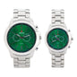 His and Her Matching Metal Band Watch Set - MSHH9357-MB