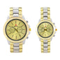 His and Her Matching Metal Band Watch Set - MSHH9357-MB