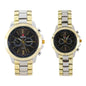 His and Her Matching Metal Band Watch Set - MSHH9357-MB