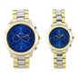 His and Her Matching Metal Band Watch Set - MSHH9357-MB