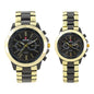 His and Her Matching Metal Band Watch Set - MSHH9357-MB