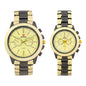 His and Her Matching Metal Band Watch Set - MSHH9357-MB