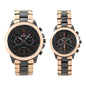 His and Her Matching Metal Band Watch Set - MSHH9357-MB