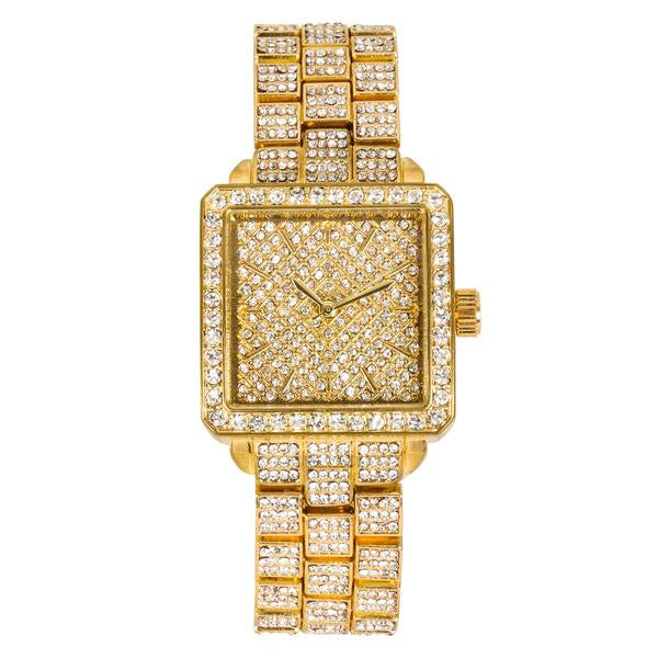 Ladies Iced-Out 31mm Metal Band Watch - 9731-MB