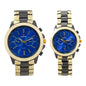 His and Her Matching Metal Band Watch Set - MSHH9357-MB