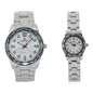 His and Her Matching Metal Band Watch Set - MSHH6885-MB