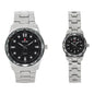 His and Her Matching Metal Band Watch Set - MSHH6885-MB