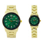His and Her Matching Metal Band Watch Set - MSHH6885-MB