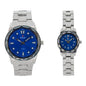 His and Her Matching Metal Band Watch Set - MSHH6885-MB