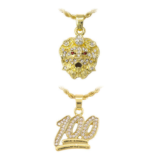 2on Mini Pendant with 3mm Rope Chain - CRDH2-110G