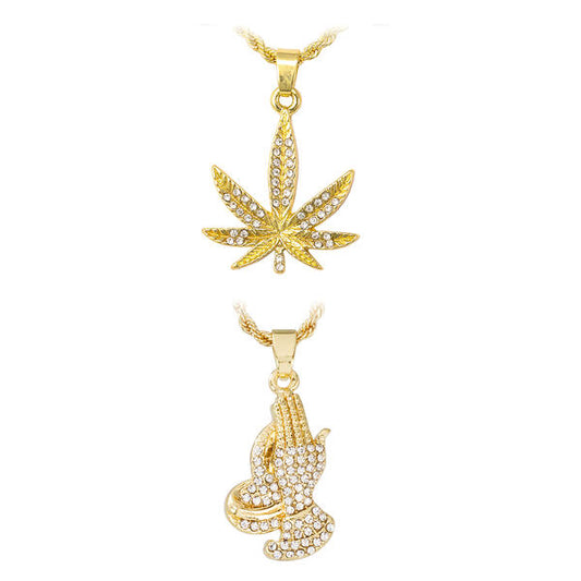 2on Mini Pendant with 3mm Rope Chain - CRDH2-109G