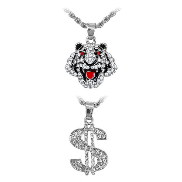 2on Mini Pendant with 3mm Rope Chain - CRDH2-106G