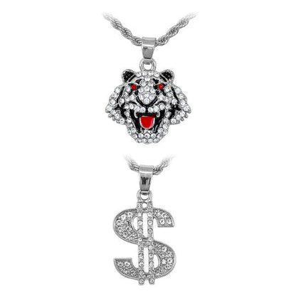 2on Mini Pendant with 3mm Rope Chain - CRDH2-106G